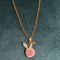 Gold Plated Bunny Shape Pink American Diamond