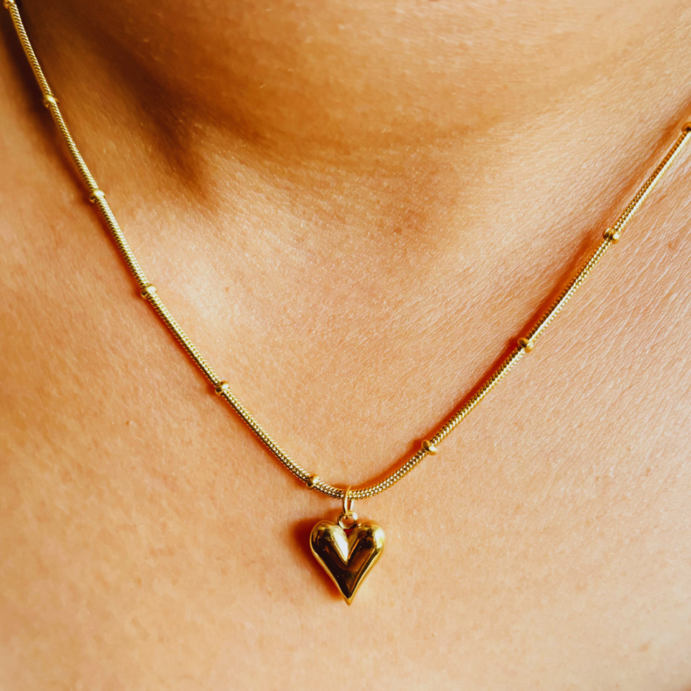 Gold Plated Heart Shape Anti-tarnish Necklace