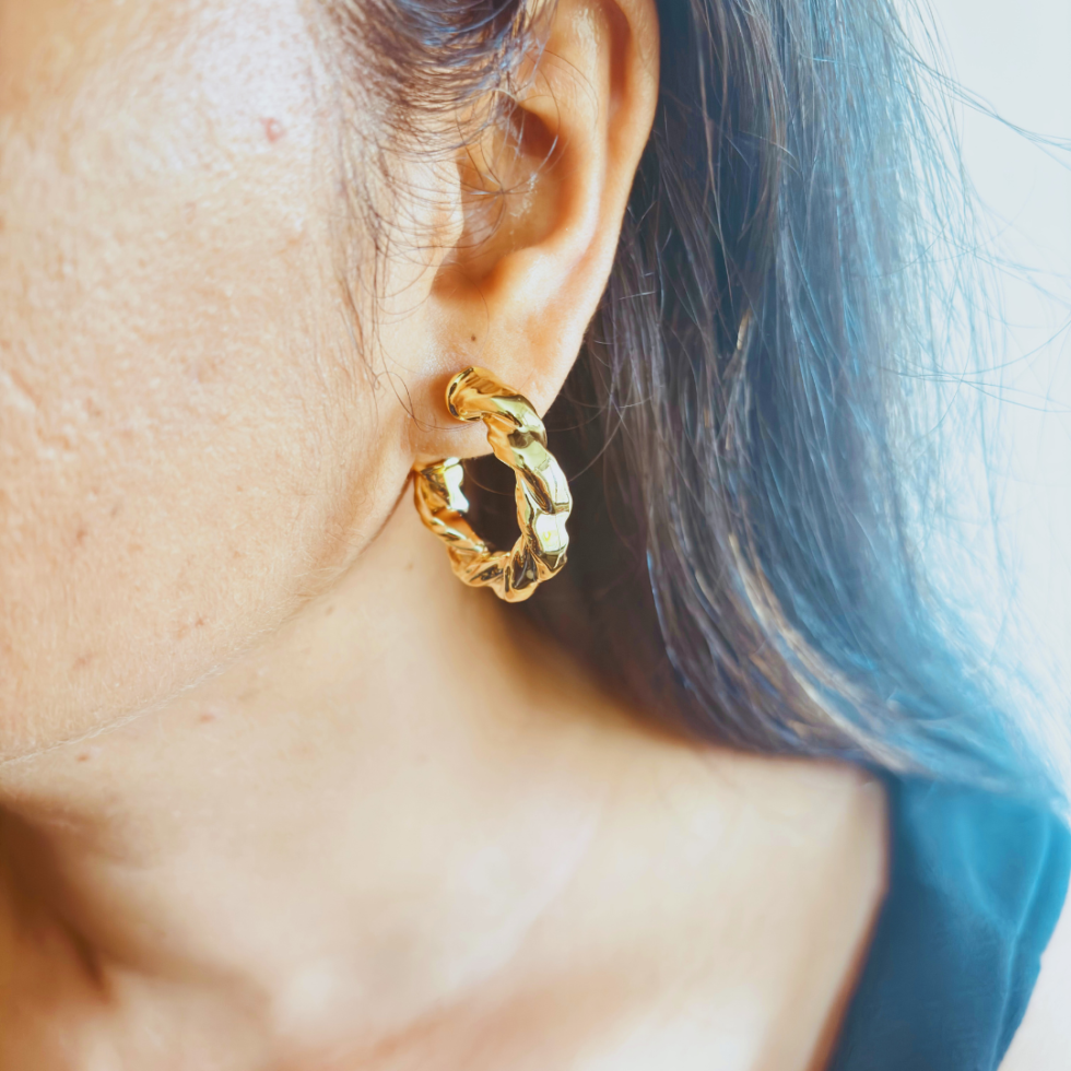 Gold Platted Circular Hoops