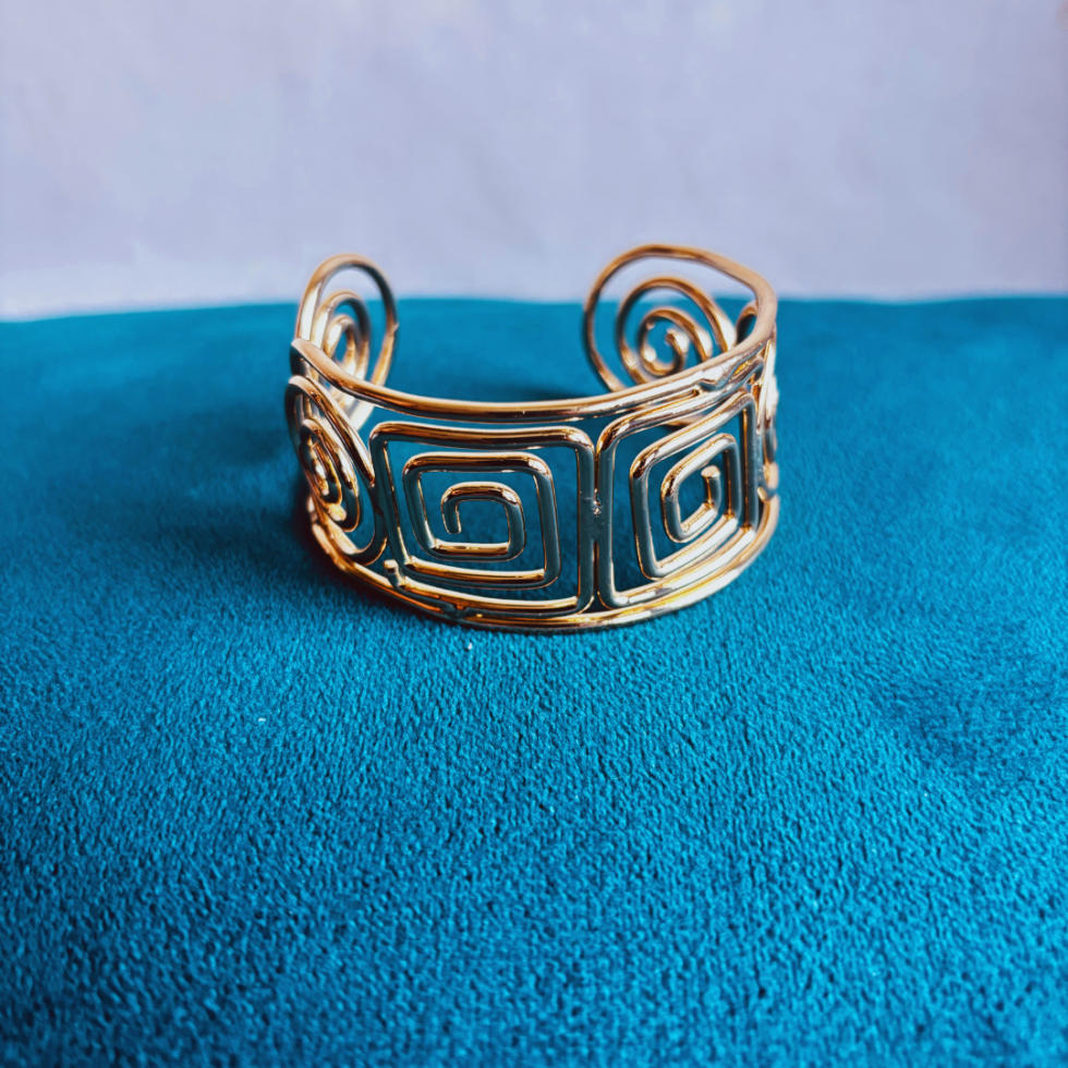 Gold Plated Cuff Spiral bracelet