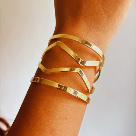 Gold Platted Cuff Zig Zag bracelet