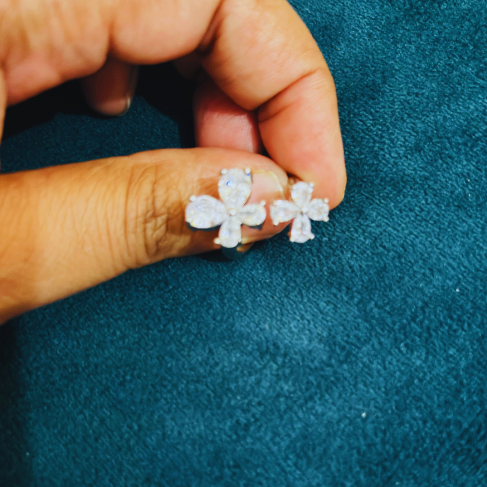 Silver Platted White American Diamond Rings (2)