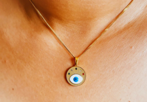 18k Gold Plated Evil Eye Anti-Tarnish Necklace 