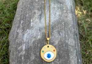 18k Gold Plated Evil Eye Anti-Tarnish Necklace 