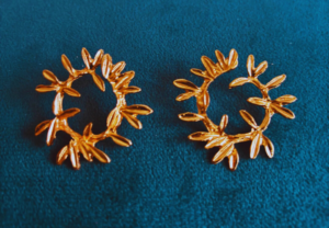 18k Gold Plated Greek Leaves Earrings