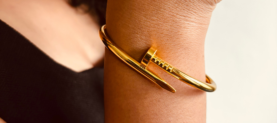 Everyday Luxury with 18k Gold Plated Nail Anti-Tarnish Bracelet
